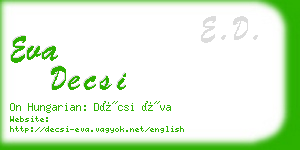 eva decsi business card